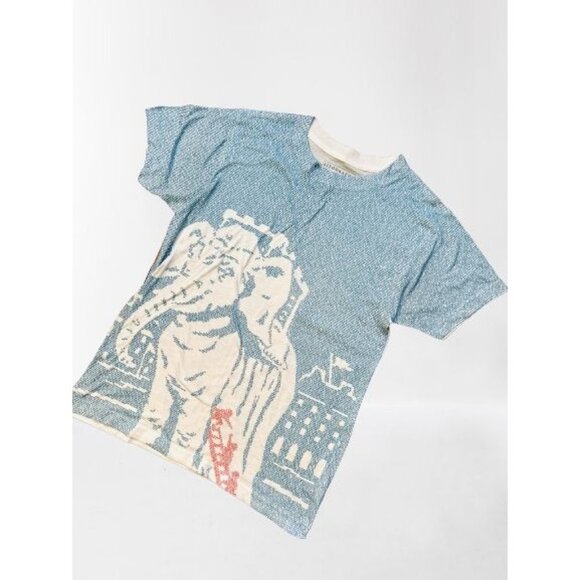 LITOGRAPHS Size Small T-Shirt Elephants Kids Light Blue White - Picture 1 of 7